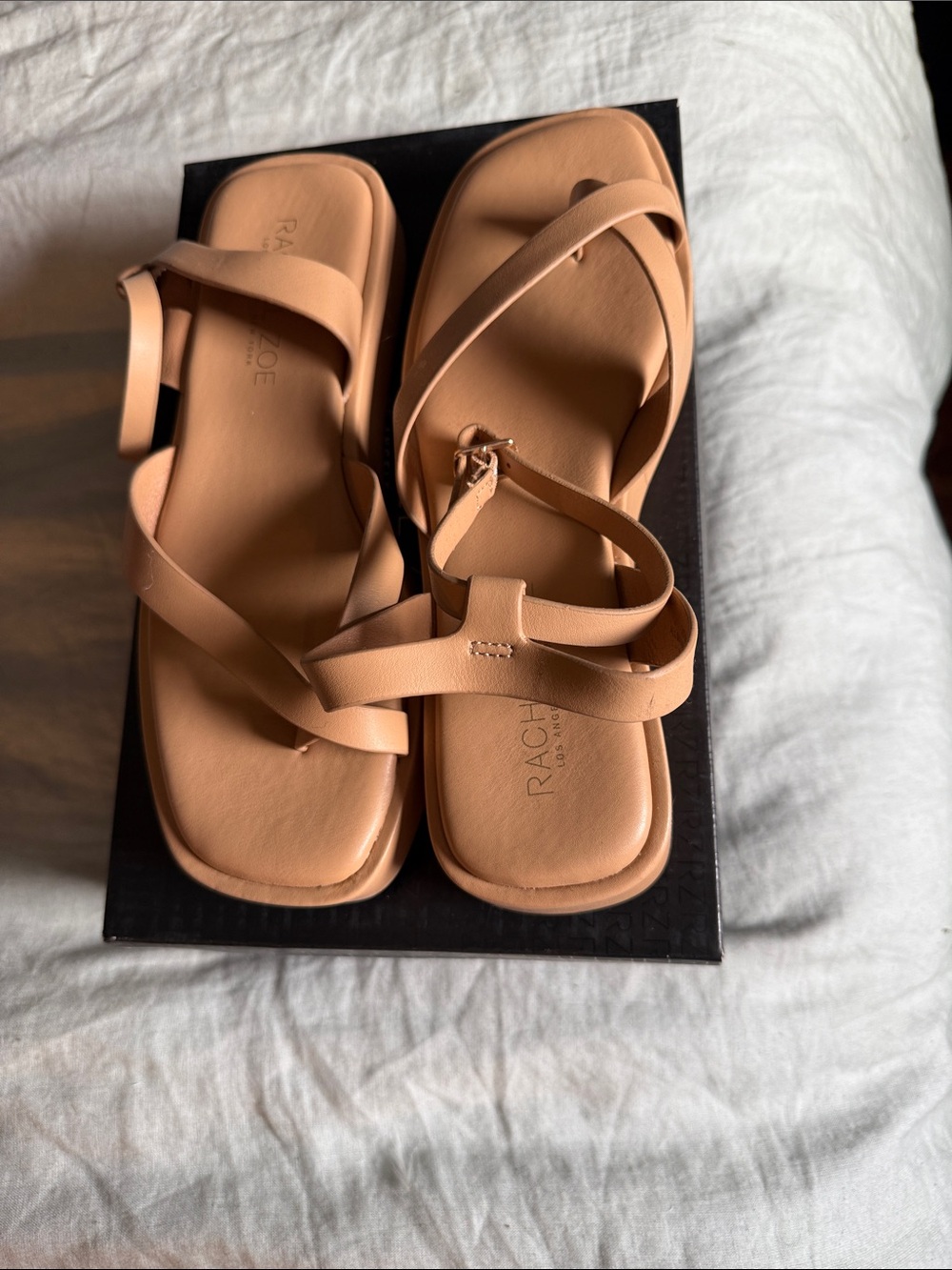 Rachel Zoe Neutral Tan Leather Tatum Sandals